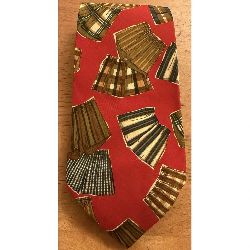 Vintage 90s Polo Ralph Lauren Boxer Print Tie 100% Silk‎ Made in USA Red